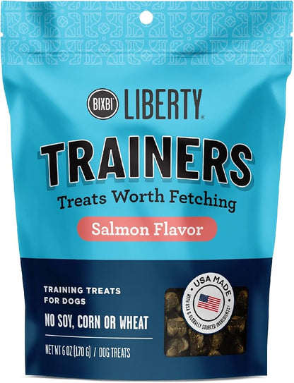 BIXBI Liberty Trainers, Salmon (6 oz, 1 Pouch) - Small Training Treats for Dogs - Low Calorie and Grain Free Dog Treats, Flavorful Pocket Size Healthy and All Natural Dog Treats