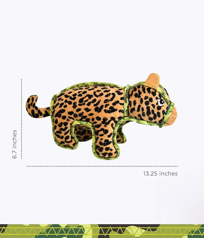 Outward Hound Xtreme Seamz Leopard Squeaky Dog Toy - Reinforced Dense Stuffing Plush Toy