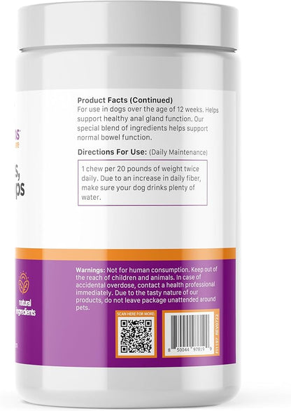 First Impressions No Scoots, Good Poops for Dogs - Tasty Soft Chews for Healthy Anal Gland and Digestion, High in Fiber for Dogs - with Beet Pulp, Psyllium Husk, and Pumpkin - 120 ct