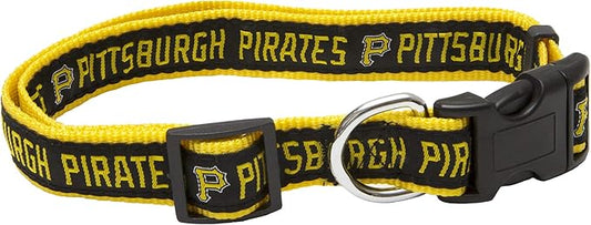 MLB Pittsburgh Pirates Licensed PET COLLAR- Heavy-Duty, Strong, and Durable Dog Collar. Available in 29 Baseball Teams and 4 Sizes