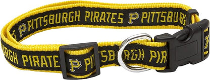 MLB Pittsburgh PiratesLicensed PET COLLAR- Heavy-Duty, Strong, and Durable Dog Collar. Available in 29 Baseball Teams and 4 Sizes