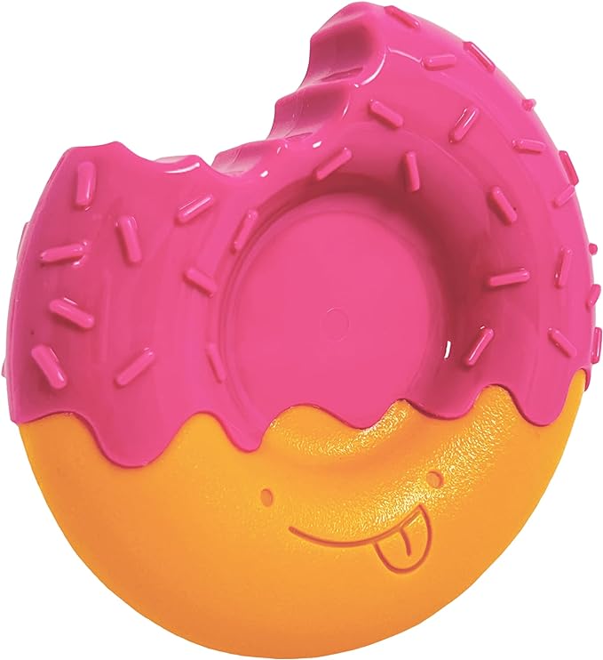 Nylabone Power Chew Donut Dog Chew Toy - Fun & Cute Dog Toys for Aggressive Chewers, Durable Dog Toys, Bacon Glazed Flavor, Medium/Wolf (1 Count)
