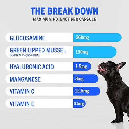Hip and Joint Supplement for Dogs 300 Tablets | Formulated with Glucosamine & Chondroitin for Dogs | Proven to Improve Mobility & Increase Flexibility | All Breeds & Sizes