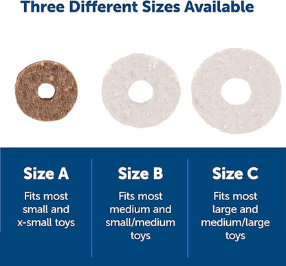 PetSafe® Rawhide Treat Ring Refills, Variety Pack, Size A, Original Rawhide and Peanut Butter Flavor, Replacement Treats Busy Buddy Treat Ring Holding Toys