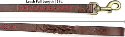 Rawlings | Baseball Stitch Leather Dog Leash | 5 Ft. | Multiple Colors