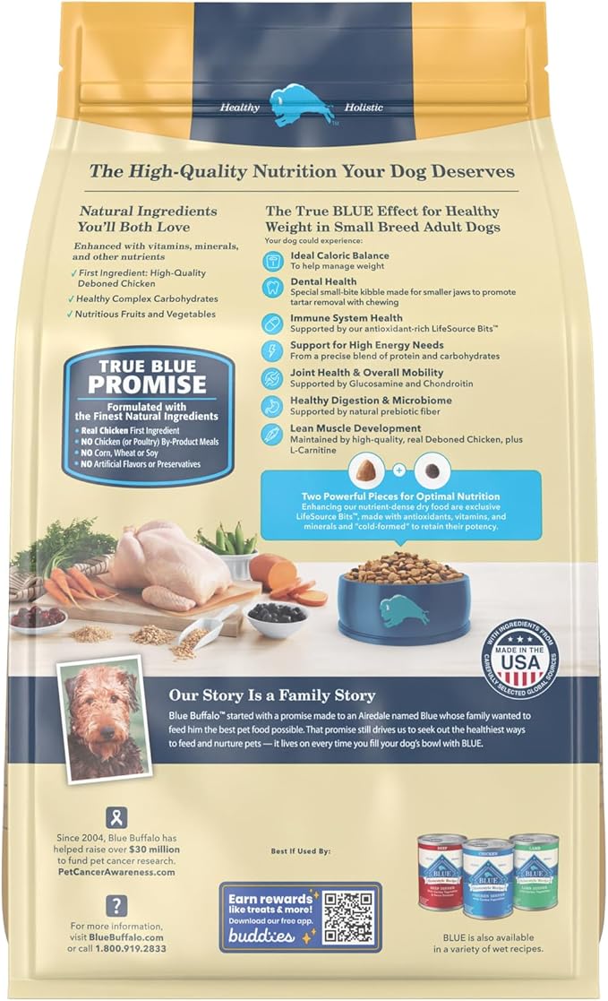 Blue Buffalo Life Protection Formula Natural Adult Small Breed Healthy Weight Dry Dog Food, Chicken and Brown Rice 5-lb Trial Size Bag