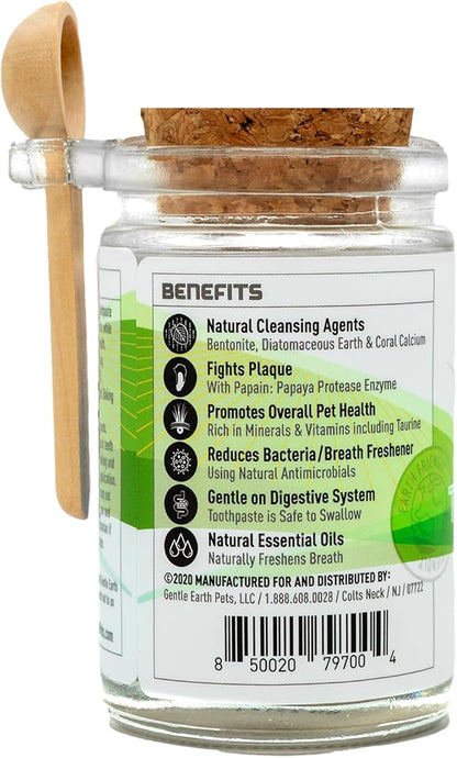All Natural Dog Toothpaste, Organic Canine Toothpaste for Dogs, Veterinarian Formulated, Removes Tartar & Improves Gum Health, Safe, Made in USA - 5oz Spear Mint