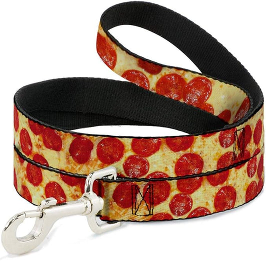 Buckle-Down Dog Leash Pepperoni Pizza Vivid 6 Feet Long 1.5 Inch Wide