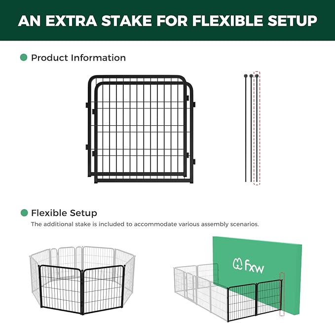 FXW Homeplus Dog Playpen Designed for Indoor Use, 24" Height for Puppy and Small Dogs, Black│Patented