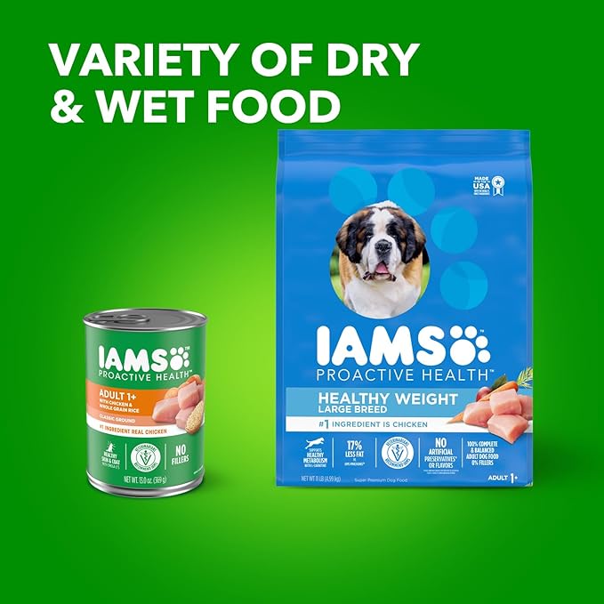IAMS Adult Healthy Weight Control Large Breed Dry Dog Food with Real Chicken, 29.1 lb. Bag