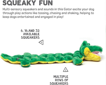 Outward Hound Squeaker Matz Plush Gator Dog Toy, XXL