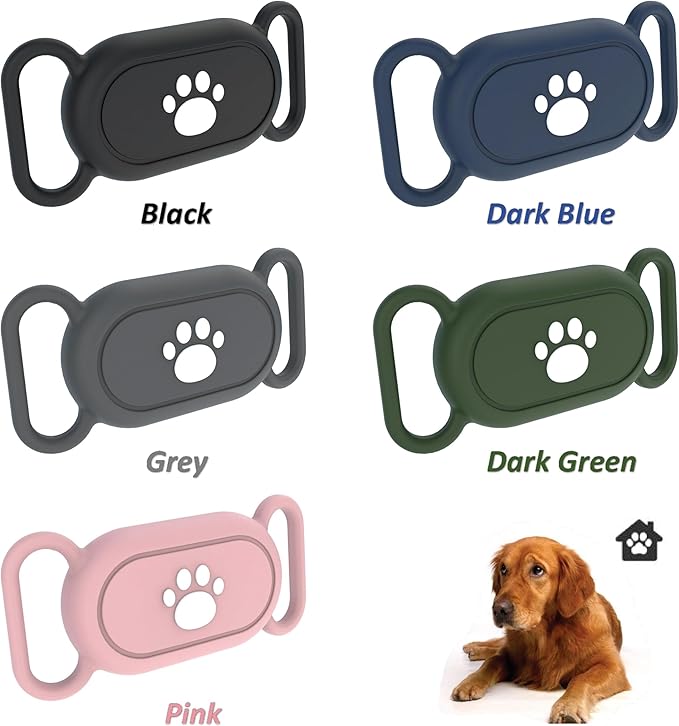 5 Pack Dog Collar Holder Compatible with Samsung Galaxy Smarttag 2,Waterproof Silicone Tracker Case Holder for Samsung Galaxy Smart Tag 2,Anti-Scratch Pet Dog Cat Collar Smarttag2 Case