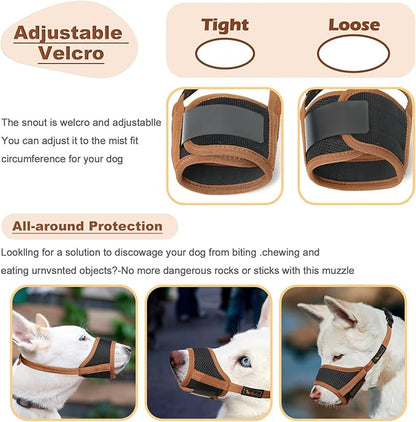 Dog Muzzle, Breathable Mesh Soft Dog Muzzle for Small Dog Allow Drinking Adjustable Print Dog Muzzles Medium