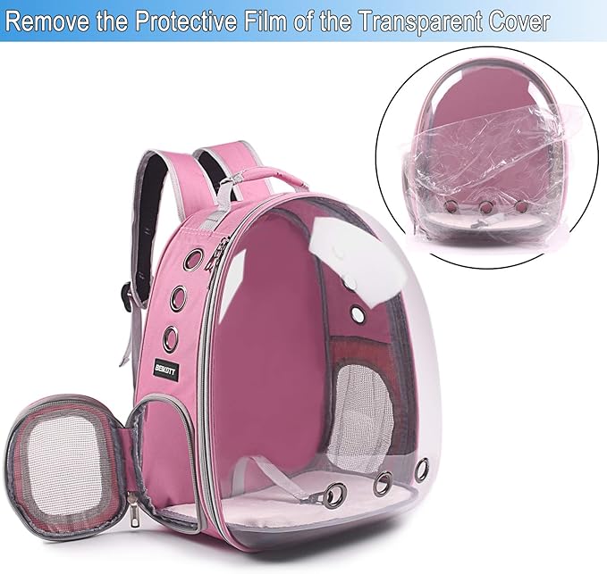 Cat Backpack Carriers Bag, Dog Backpack, Pet Bubble Backpack for Small Cats Puppies Dogs Bunny, Airline-Approved Ventilate Transparent Capsule Backpack for Travel, Hiking and Outdoor Use