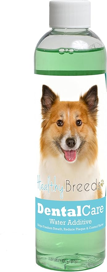 Healthy Breeds Dog Dental Care Water Additive for Icelandic Sheepdog - Helps Freshen Breath, Reduce Plaque & Control Tartar - Mint Flavor - 8 oz