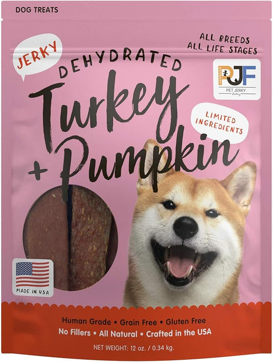 Premium Dog Treats | 100% Human Grade | USA Made | Grain Free | Turkey and Pumpkin, 12 oz.