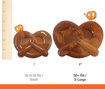 Nylabone Power Chew Pretzel Dog Chew Toy - Fun & Cute Dog Toys for Aggressive Chewers, Durable Dog Toys, Bacon & Peanut Butter Flavor, X-Large/Souper (1 Count)