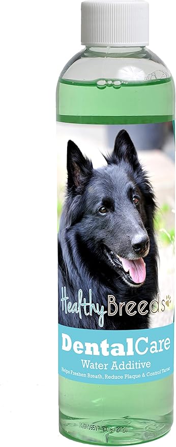 Healthy Breeds Dog Dental Care Water Additive for Belgian Sheepdog - Helps Freshen Breath, Reduce Plaque & Control Tartar - Mint Flavor - 8 oz