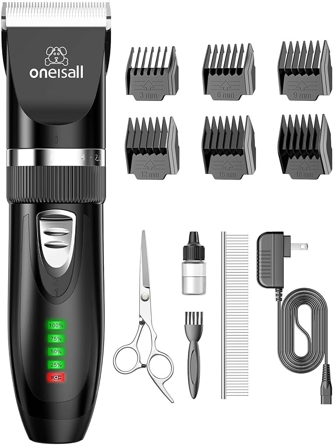 oneisall Cat Clippers for Matted Hair, Quiet Cat Shaver for Long Hair, Cordless Cat Hair Trimmer for Grooming, 2 Speed Pet Shaver Cat Grooming Kit for Cats Small Dogs Animals (Black)…