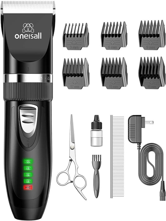 oneisall Cat Clippers for Matted Hair, Quiet Cat Shaver for Long Hair, Cordless Cat Hair Trimmer for Grooming, 2 Speed Pet Shaver Cat Grooming Kit for Cats Small Dogs Animals (Black)…