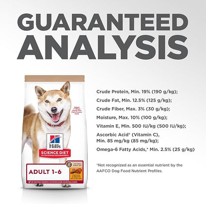 Hill's Science Diet Adult 1-6, Adult 1-6 Premium Nutrition, Dry Dog Food, No Corn, Wheat, Soy Chicken & Brown Rice, 4 lb Bag