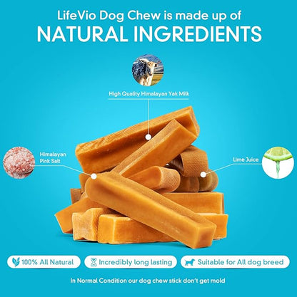 Medium Himalayan Yak Cheese Dog Chews, Medium (1 Stick) Long Lasting, 100% Natural with Pink Salt and Lime Juice for All Dogs