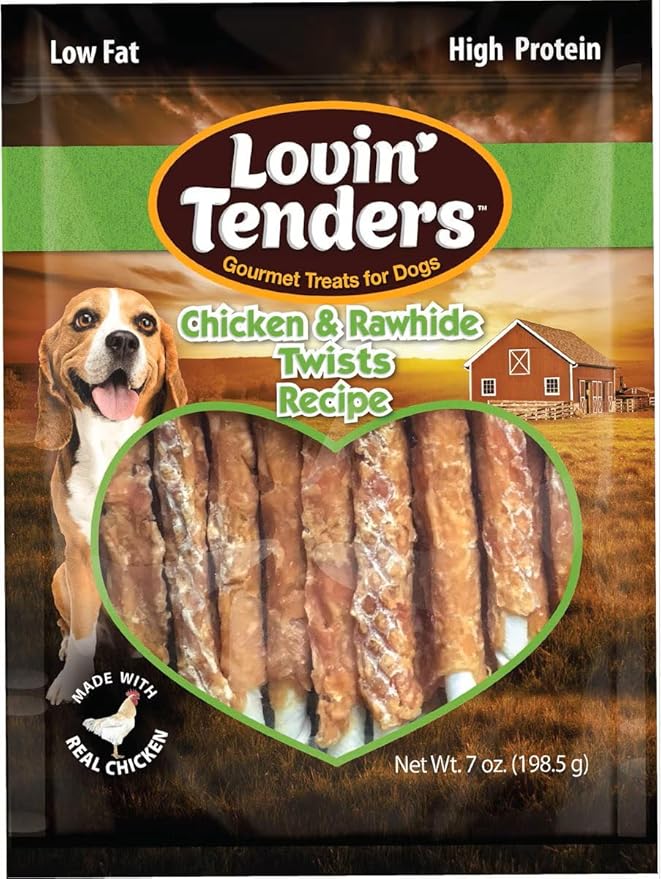 Generic Lovin' Tenders Chicken & Rawhide Twists Natural Gourmet Treats for Dogs 7 oz