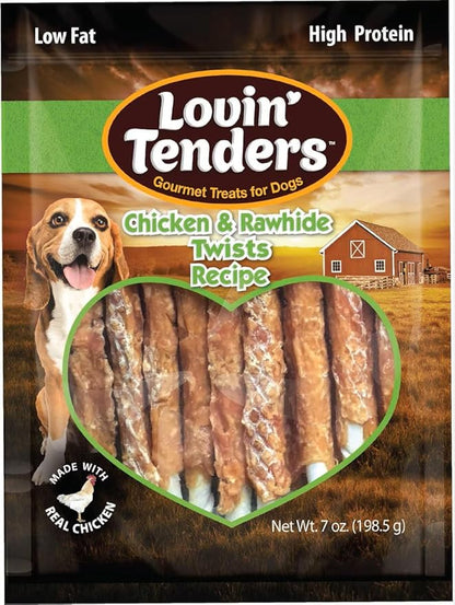 Generic Lovin' Tenders Chicken & Rawhide Twists Natural Gourmet Treats for Dogs 7 oz