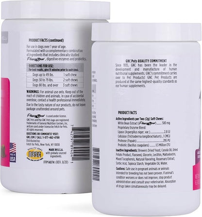 GNC Pets Advanced Weight Support Dog Supplement Soft Chews | Weight Control Dog Supplement for Adult Dogs | 90 Ct Chicken Flavor Weight Management Dog Supplement,FF14874