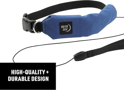Nite Ize Raddog All-in-One Collar and Leash Combo - Heavy-Duty Dog Collar with Built-in Retractable Leash - 20" to 25" Collar - Blue, X-Large