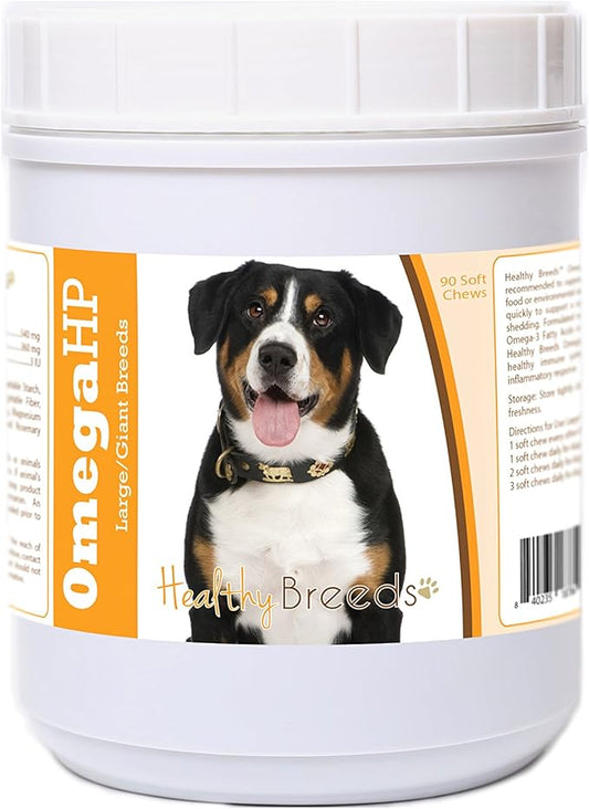 Healthy Breeds Entlebucher Mountain Dog Omega HP Fatty Acid Skin and Coat Support Soft Chews 90 Count