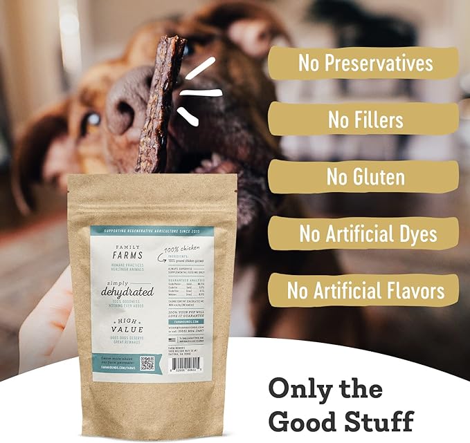 Farm Hounds Premium Chicken Gizzard Sticks, 100% Natural, Pasture-Raised Chicken Treats for Dogs, Dehydrated Dog Protein Treats from Humane Farms, Dog Training Supplies & Essentials, 2-Pack