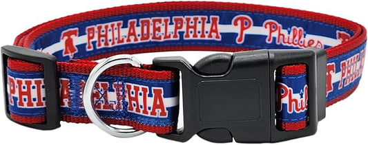MLB Philadelphia Phillies Licensed PET COLLAR- Heavy-Duty, Strong, and Durable Dog Collar. Available in 29 Baseball Teams and 4 Sizes