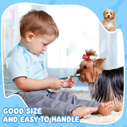 20 Pcs 7 Inch Dog Toothbrush 3 Sided Dog Tooth Brush Cat Toothbrush Pet Teeth Cleaning Brush Dental Care Suitable for Most Pets Puppy Kitten Different Teeth and Mouth Shapes Cleaning