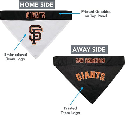 Pets First SFG-3217-S-M MLB San Francisco Giants Reversible Pet Bandana, Small/Medium, MLB Team Color