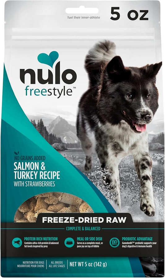 Nulo Freestyle Freeze-Dried Raw, Ultra-Rich Grain-Free Dry Dog Food for All Breeds and Life Stages with BC30 Probiotic for Digestive and Immune Health 5 Ounce (Pack of 1)
