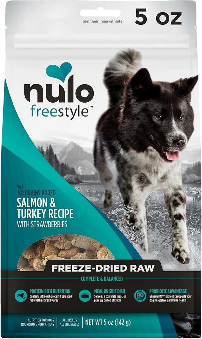 Nulo Freestyle Freeze-Dried Raw, Ultra-Rich Grain-Free Dry Dog Food for All Breeds and Life Stages with BC30 Probiotic for Digestive and Immune Health 5 Ounce (Pack of 1)