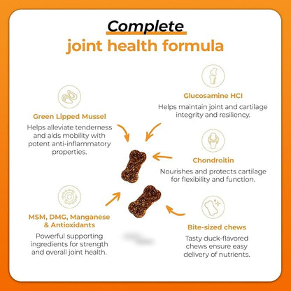 VetriScience GlycoFlex Plus Hip and Joint Supplement for Small Dogs – Extra-Strength Joint Support Chews for Dogs Under 30 Pounds, with Green Lipped Mussel, Chondroitin, and Glucosamine for Dogs