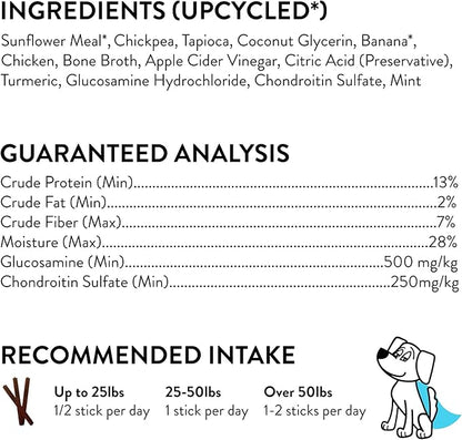 Shameless Pets Dental Treats for Dogs, Banana Bone-Anza - Healthy Dental Sticks with Hip & Joint Support for Teeth Cleaning & Fresh Breath - Dog Bones Dental Chews Free from Grain, Corn & Soy