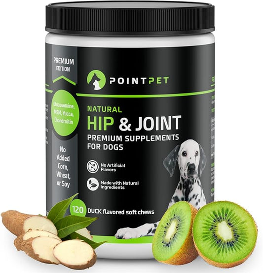 Glucosamine for Dogs - Hip & Joint Supplement - Dog Mobility Soft Chews with Chondroitin & MSM - Dog Supplement with Omega 3, Vitamin C & E for Hips and Joints 120cnt