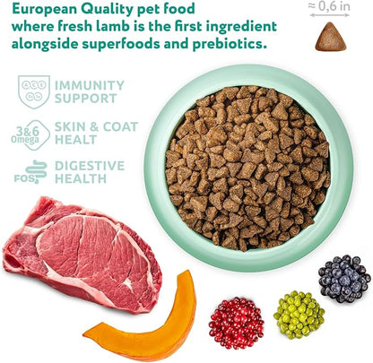 OPtimeal Grain-Free Dog Food - Proudly Ukrainian - Non-Grain Dog Food Dry Recipe, Dry Dog Food to Support Healthy Weight Maintenance - Toy Breeds (8.8 lbs, Lamb & Veggies)