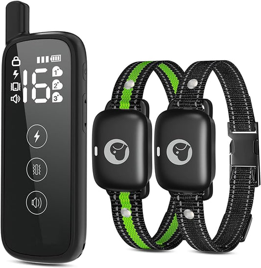 Dog Shock Collar with Remote, 2400ft Electric Dog Training Collars 2 Dogs for Large Medium Small Dogs Waterproof E Shockers Collars, Training with Beep Vibration Safe Shock(1-16) Mode