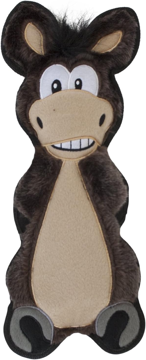 Outward Hound Floppyz Donkey Squeaky Dog Toy, Brown, Medium