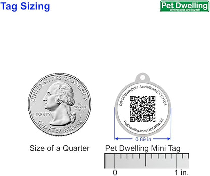 Advanced QR Code Pet ID Tags for Small to Medium Dogs and Cats: Online Pet Profile & Instant Scan Location Email Alert(Lux Black Mini)