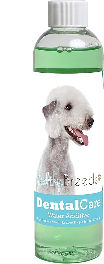 Healthy Breeds Dog Dental Care Water Additive for Bedlington Terrier - Helps Freshen Breath, Reduce Plaque & Control Tartar - Mint Flavor - 8 oz