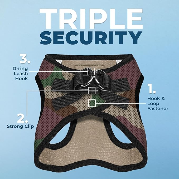 Voyager Step-In Air Dog Harness - All Weather Mesh Step in Vest Harness for Small and Medium Dogs by Best Pet Supplies - Army Base, M
