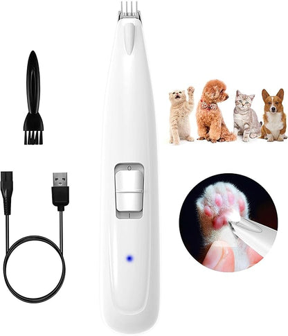 Electric Dog Paw Fur Trimmer for Small Cats Dogs Clippers Christmas Cordless Ear Hair Clipper Mini Light up Grooming Clippers 2 Speeds Rechargeable Quiet Grooming for Paw Eyes Ears Face Rump