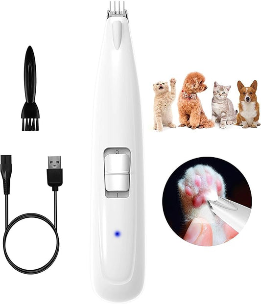 Electric Dog Paw Fur Trimmer for Small Cats Dogs Clippers Christmas Cordless Ear Hair Clipper Mini Light up Grooming Clippers 2 Speeds Rechargeable Quiet Grooming for Paw Eyes Ears Face Rump