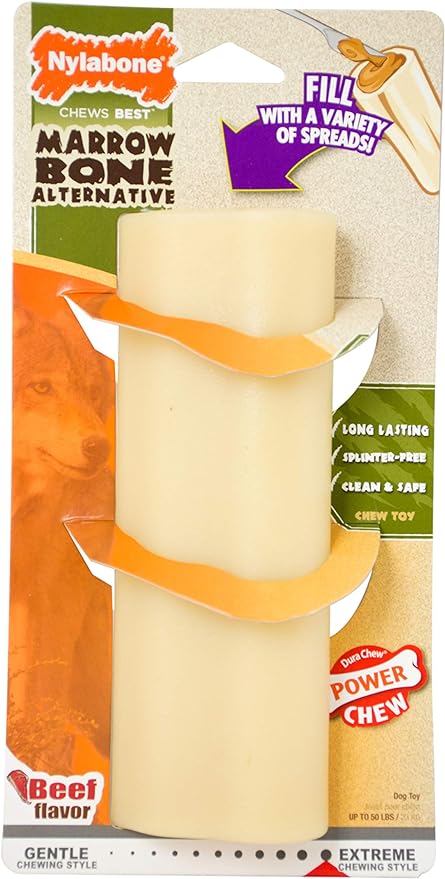 Nylabone Dura Chew Giant Marrow Bone Alternative Beef Flavor Dog Chew Toy (1 Count)