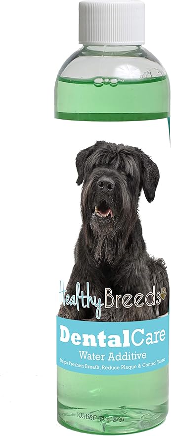 Healthy Breeds Dog Dental Care Water Additive for Black Russian Terrier - Helps Freshen Breath, Reduce Plaque & Control Tartar - Mint Flavor - 8 oz